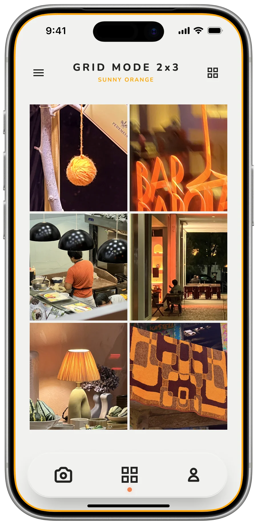 Completed Sunny Orange photo grid